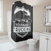 名パーソナライズされた前Big Rigセミトラック シャワーカーテン (インサイチュ)