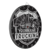 名パーソナライズされた前Big Rigセミトラック ダーツボード (正面左)