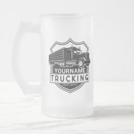 名パーソナライズされた前Big Rigセミトラック フロストグラスビールジョッキ