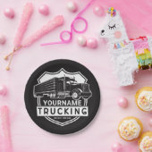 名パーソナライズされた前Big Rigセミトラック ペーパープレート (パーティー)