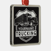 名パーソナライズされた前Big Rigセミトラック メタルオーナメント (右)