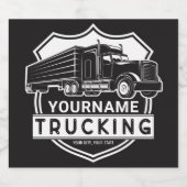 名パーソナライズされた前Big Rigセミトラック リキュールボトルラベル (シングルラベル)