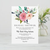 名パーソナライズされた前Boho Bouquetブライダルシャワー写真 招待状 (スタンド正面)