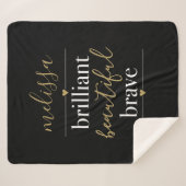 名パーソナライズされた前Brilliant Beautiful Brave シェルパブランケット (正面(横))