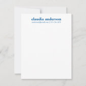 名パーソナライズされた前EメールPhone Office School Blue ノートカード (正面)