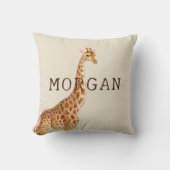 名パーソナライズされた前Giraffe Safari クッション (正面)