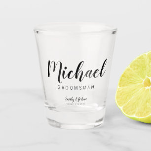 名パーソナライズされた前GROOMSMAN Shot glass ショットグラス