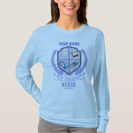 名パーソナライズされた前IVリーグ注入ナース Tシャツ