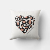 名パーソナライズされた前Leopardエレガントハート クッション (裏面)