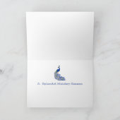 名パーソナライズされた前Peacockクリスマスカード シーズンカード (内部)