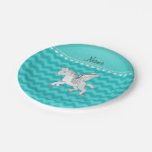 名パーソナライズされた前pegasusターコイズchevolns ペーパープレート (アングル)