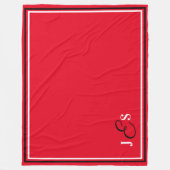 名パーソナライズされた前Red Stadium Blanket フリースブランケット (正面)