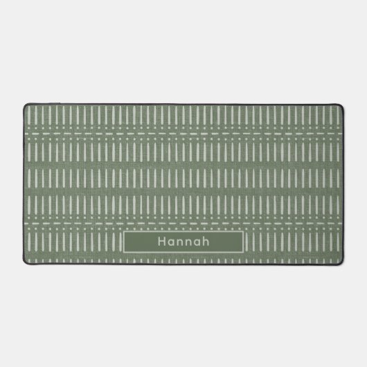 名パーソナライズされた前Sage Green Bohoモダン Office デスクマット (正面)