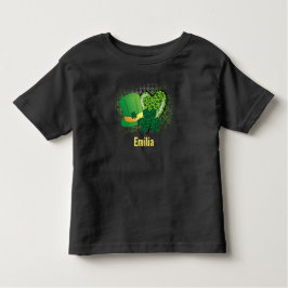 名パーソナライズされた前St patricks dayシャムロッククローバー トドラーTシャツ