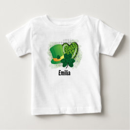 名パーソナライズされた前St patricks dayシャムロッククローバー ベビーTシャツ