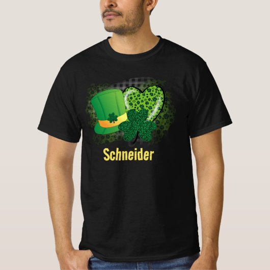 名パーソナライズされた前St patricks dayシャムロッククローバー Tシャツ (正面)