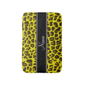 名パーソナライズされた前yellow leopard模様 バスマット (正面縦)