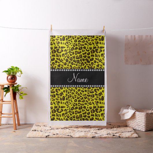 名パーソナライズされた前yellow leopard模様 ファブリック (インサイチュ)