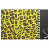 名パーソナライズされた前yellow leopard模様 ファブリック (ファットクウォーター)