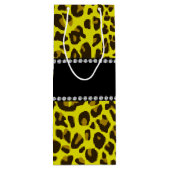 名パーソナライズされた前yellow leopard模様 ワインギフトバッグ (裏面)