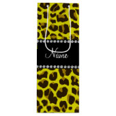 名パーソナライズされた前yellow leopard模様 ワインギフトバッグ (正面)