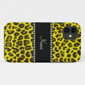 名パーソナライズされた前yellow leopard模様 Case-Mate iPhoneケース (裏面(横))