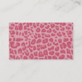 名パーソナライズされた名かわいらしpink leopard blue ストライプ 名刺 (裏面)