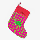名パーソナライズされた名 スモールクリスマスストッキング (正面 (吊り時))