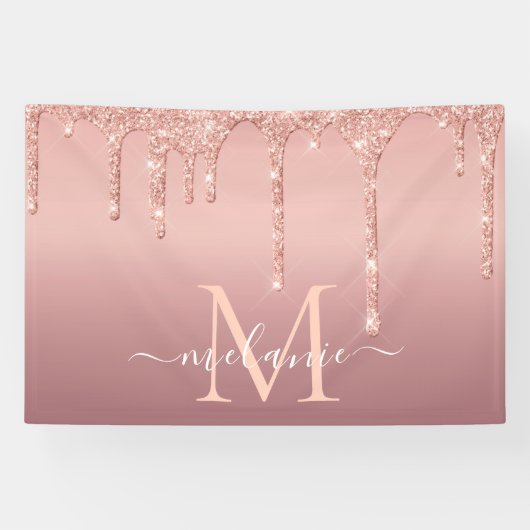 名パーソナライズされた字バラ金ゴールドグリッターバナー 横断幕 (横)