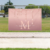 名パーソナライズされた字バラ金ゴールドグリッターバナー 横断幕 (インサイチュ)