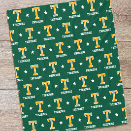 名パーソナライズされた星モノグラムの金ゴールド緑 フリースブランケット