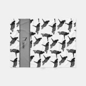 名パーソナライズされた白レスリング フリースブランケット (正面(横))