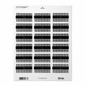 名パーソナライズされた白千鳥格子の ラベル (フルシート)
