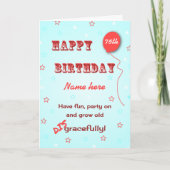 名パーソナライズされた称とおもしろい年齢75歳 カード (正面)