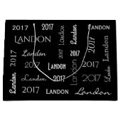 名パーソナライズされた称と年度の卒業 ラージペーパーバッグ (正面)