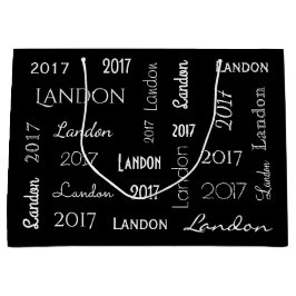 名パーソナライズされた称と年度の卒業 ラージペーパーバッグ