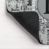 名パーソナライズされた称モノグラム白黒 マウスパッド (コーナー)