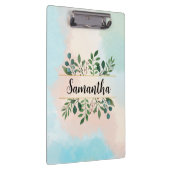名パーソナライズされた称付き植物水彩色 クリップボード (右)
