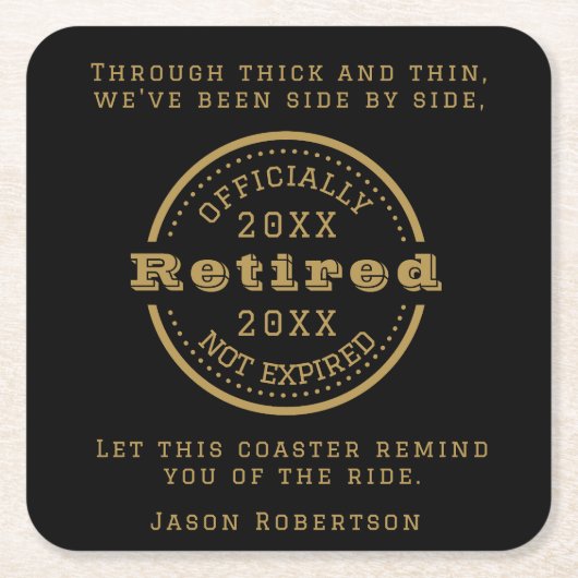 名パーソナライズされた称日除・売却特典 スクエアペーパーコースター (正面)