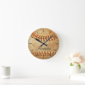 名パーソナライズされた称番号ホワイトベースボール ラウンド壁時計 (ホーム)
