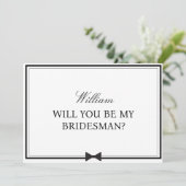 名パーソナライズされた称蝶タイBridesman提案 カード (スタンド正面)