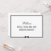 名パーソナライズされた称蝶タイBridesman提案 カード (正面/裏面インサイチュ)