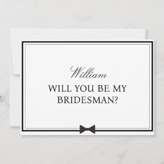 名パーソナライズされた称蝶タイBridesman提案 カード