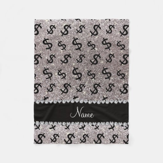 名パーソナライズされた称銀グリッタードルシンボルや象徴 フリースブランケット (正面)