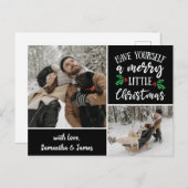 名パーソナライズされた称2フォトコラージュクリスマス ポストカード (正面/裏面)