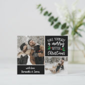 名パーソナライズされた称2フォトコラージュクリスマス ポストカード (スタンド正面)