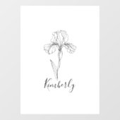 名パーソナライズされた称2月アイリス誕生花 ウィンドウサイン (シート)