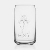 名パーソナライズされた称2月アイリス誕生花 ガラス缶 (裏面)