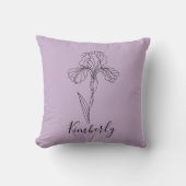 名パーソナライズされた称2月アイリス誕生花 クッション (正面)
