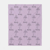 名パーソナライズされた称2月アイリス誕生花 フリースブランケット (正面)